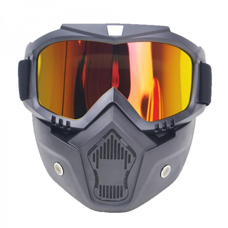 Cross Motosiklet Bisiklet Gözlüğü Açık Kask Maskesi Süngerli Bant Lastikli Jet Maske Sarı Cam Cross Motosiklet Bisiklet Gözlüğü Açık Kask Maskesi Süngerli Bant Lastikli Jet Maske Sarı Cam