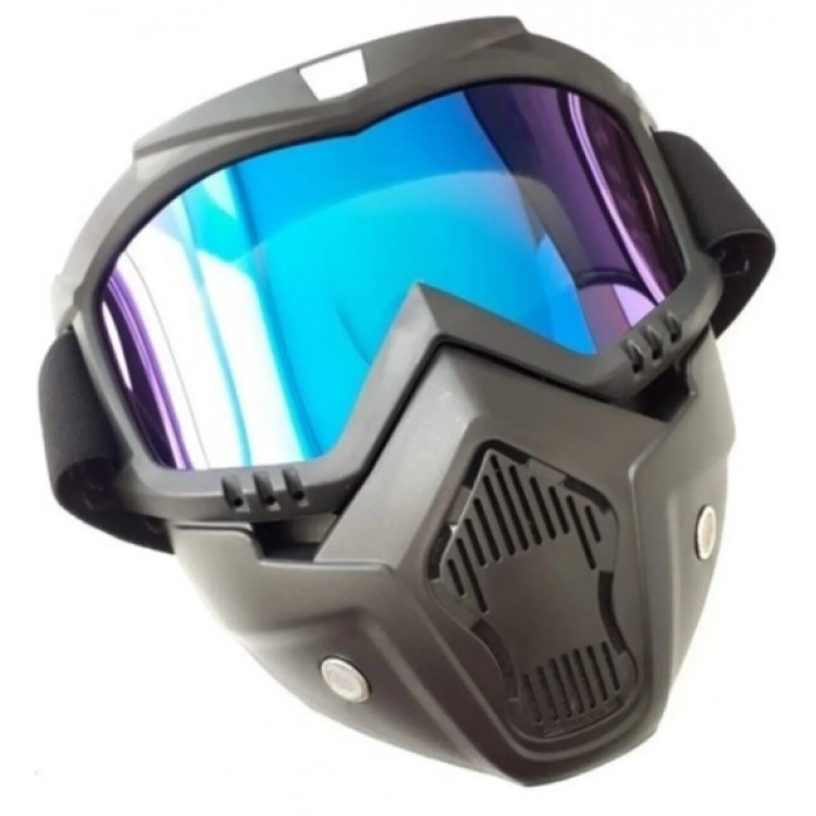 Cross Motosiklet Bisiklet Gözlüğü Açık Kask Maskesi Süngerli Bant Lastikli Jet Maske Mavi Cam Cross Motosiklet Bisiklet Gözlüğü Açık Kask Maskesi Süngerli Bant Lastikli Jet Maske Mavi Cam