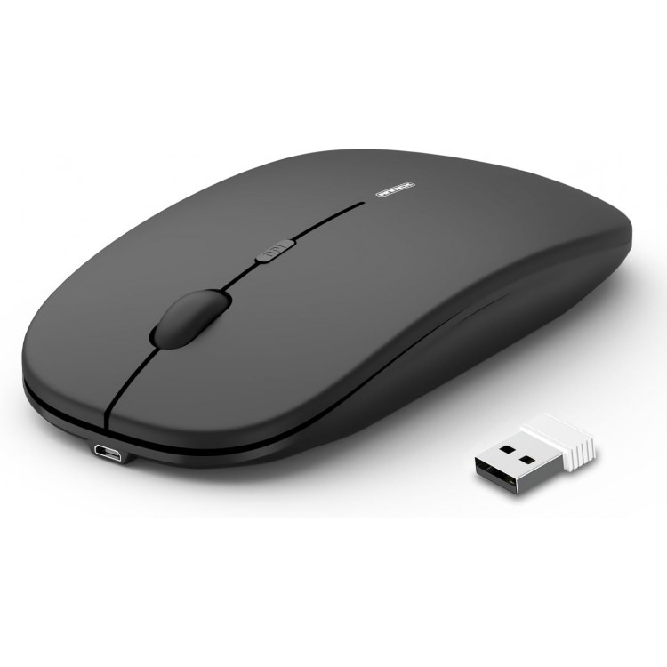 Kablosuz Şarj Edilebilir Sessiz Mini Mouse USB Optik Fare - Siyah Kablosuz Şarj Edilebilir Sessiz Mini Mouse USB Optik Fare - Siyah