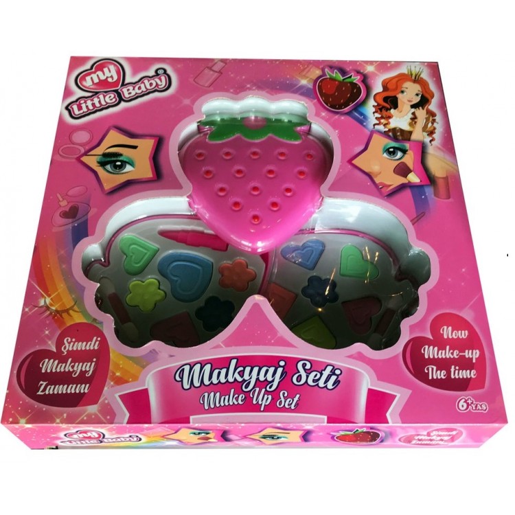 Limon Çilek Kutulu 2 Katlı Makyaj Seti - Pembe Çilek Limon Çilek Kutulu 2 Katlı Makyaj Seti - Pembe Çilek