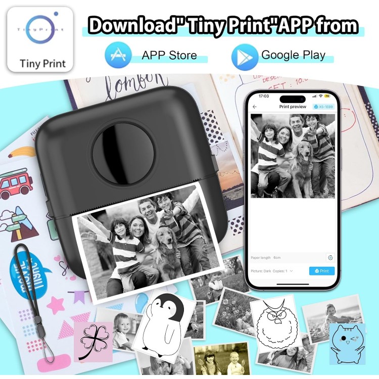 Mini Fotoğraf Resim Yazıcı Kablosuz Etiket Yazıcı Baskı Makinesi Ios Android Uyumlu Termal Printer Mini Fotoğraf Resim Yazıcı Kablosuz Etiket Yazıcı Baskı Makinesi Ios Android Uyumlu Termal Printer