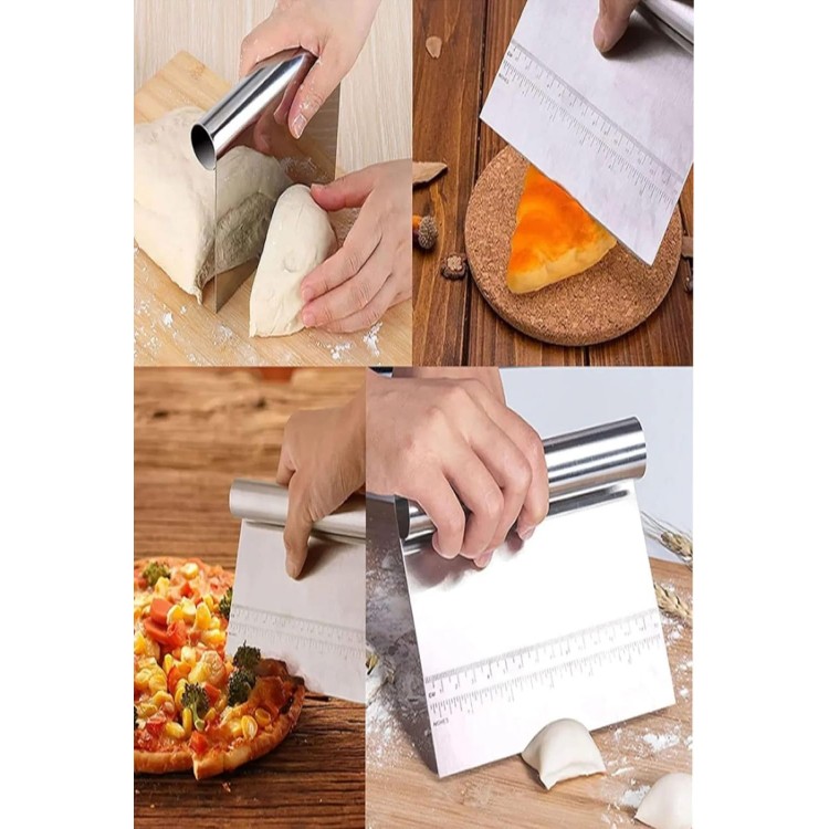 Ölçülü Paslanmaz Lüks Çelik Hamur Kesme Aparatı Çelik Kesici Kazıyıcı Pasta Kek Spatula 15 Cm Ölçülü Paslanmaz Lüks Çelik Hamur Kesme Aparatı Çelik Kesici Kazıyıcı Pasta Kek Spatula 15 Cm