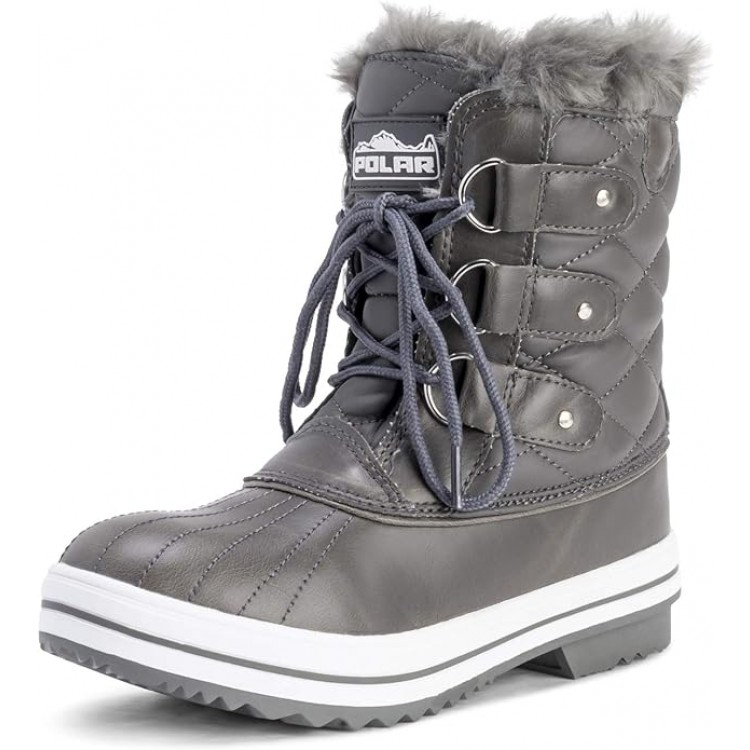 Polar Kadın Kar Botu Kapitone Kısa Kış Kar Yağmur Su Geçirmez Sıcak Tutar No:39 Suni Kürk